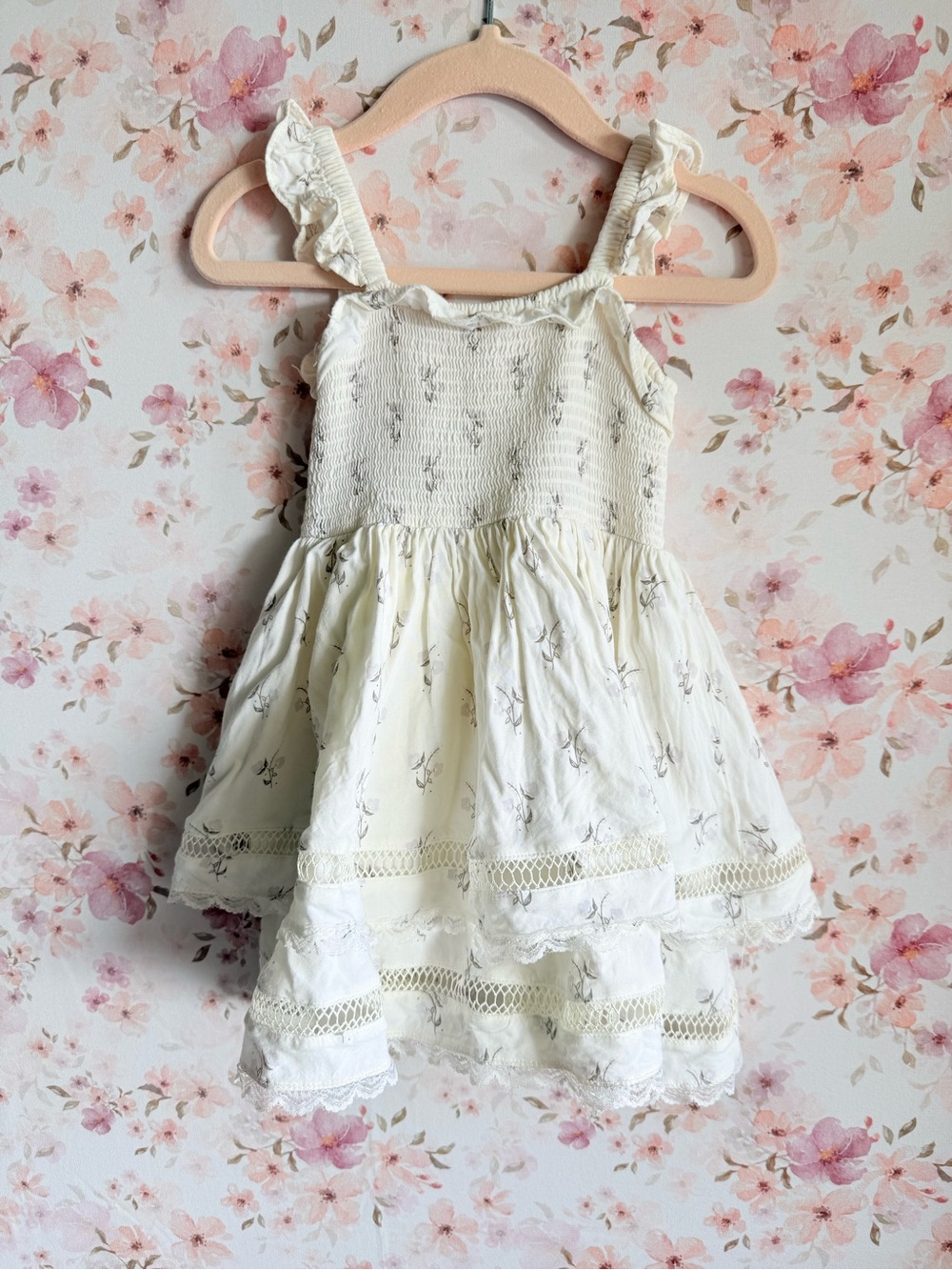 Noralee Floral Ruffle Sundress with Lace Trim